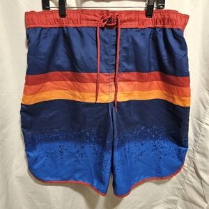 Men's O' Rageous Blue and Red Swim Shorts Size XL